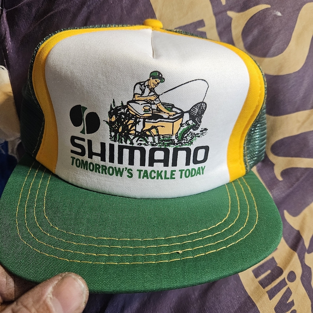 Shimano Fishing Advertising Snap Back Trucker Hat Tri Color